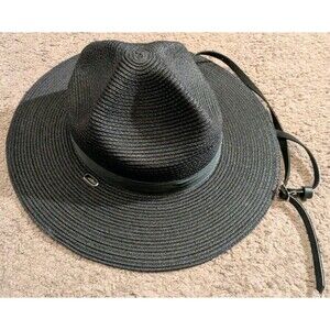 The Lawman Genuine Milan Navy Straw Trooper Officer Hat Made in USA Size 7 3/8